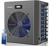 Varpoolfaye 16000 BTU Electric Pool Heater For Above Ground Pool 5000 Gallon Swimming Pool Heat Pump Heating Cooling Mode WiFi Control Schedule Pool Heater 120V 60Hz