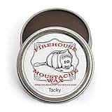 Firehouse Moustache Wax WACKY TACKY - Strong Heavy-Duty Dark Mustache & Beard Wax, Naturally Scented & Colored, All-Weather Mustache Wax (1 Ounce Tin); HANDMADE in Small Batches by John the Fireman