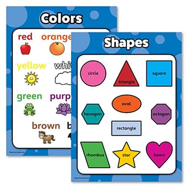 Palace Curriculum Shapes & Colors Poster Chart Set for Kids - Laminated - (18" x 24")