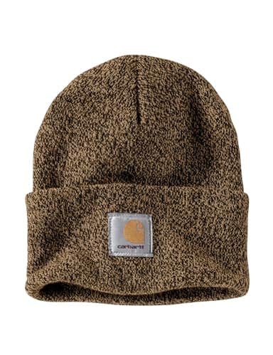 Carhartt Men's Knit Cuffed Beanie, Dark Brown/Sandstone, One Size