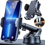 2025 Ultimate Car Phone Mount【80+LBS Strongest Suction & Military-Grade】【Patent & Safety Certs】 Cell Phone Holder Truck Stand for Dashboard Windshield Vent for iPhone 16 Pro Max 15 14 Samsung, Black