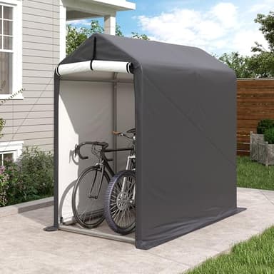 Raysfung Outdoor Storage Shed 6 x 3Ft Heavy Duty Portable Storage Shelter with Roll-up Zipper Door for Bike, Mower, Garden Storage