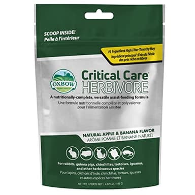 Oxbow Critical Care Herbivore, Emergency Guinea Pig Food, Rabbit Food for Recovery, Natural Apple Banana Flavor, Critical Care for Guinea Pig Emergency Kit, Made in USA, 141 Grams