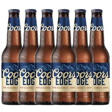 Coors Edge Non-Alcoholic Beer - 6 Pack 12oz Bottles | Dealcoholized, Low-Calorie, Refreshing Brew
