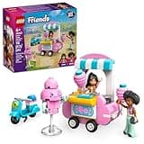 LEGO Friends Cotton Candy Stand and Scooter - Building Toy Pretend Play Set for Kids, Girls and Boys, Ages 6+ - with 2 Minidolls, Wheelable Food Cart and Accessories - Gift Idea for Birthday - 42643