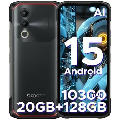 DOOGEE Blade 20 Rugged Smartphone,10300mAh/18W,20GB+128GB/TF 2TB Octa Core Rugged Phone,6.6" HD+ Gaming Phones,16MP Camera,IP68/IP69K Waterproof Phone,Triple Slot/NFC/Face ID/GPS Android 15