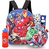 Fast Forward Avengers 16" Backpack with Lunch Box Set - Bottle, More School Supplies