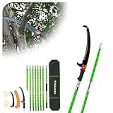 TONAHUTU 26 Feet Tree Pole Pruner Manual Branches Trimmer Extension Cut Tree Branch Garden Tools Loppers Hand Pole Saws (No Scissors Include)