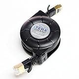 Tera Grand - Premium Cat-7 10 Gigabit Ethernet Retractable Cable for Modem Router LAN Network Playstation Xbox, 1.5Meter (4.9 Ft.) in Retail Package