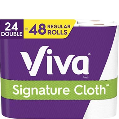Viva Signature Soft & Strong Paper Towels, Choose-A-Sheet, White, 4 Packs of 6 Double Rolls (24 Double Rolls Total)