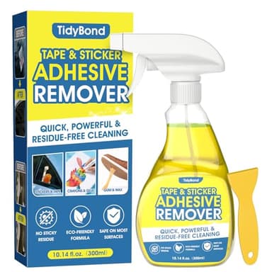 Adhesive Remover Spray 10.6 oz – Removes Stickers, Labels, Tape Residue, Glue, Chewing Gum & Caulk – Works on Metal, Glass, Plastic, Car Paint & Hard Surfaces – Sticker & Glue Cleaner with Scraper