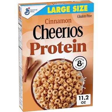 Cheerios Protein Cereal, Cinnamon, 8g Protein, Large Size, 11.2 oz