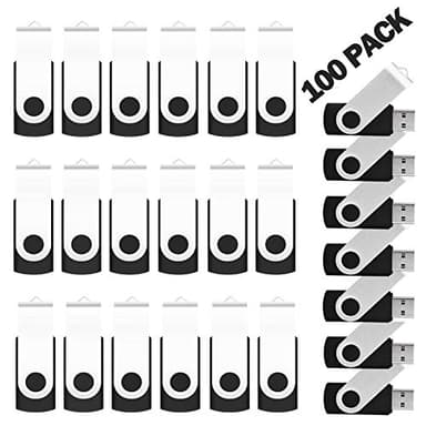 EASTBULL 128MB Bulk Flash Drives 100 Pack USB 2.0 Flash Drive Bulk USB Drive Storage Flash Drive Pack (Black, 100 Units)