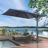 Luxury 10' X 10' Cantilever Patio Umbrella, 360°Rotation,Large Rectangular Cantilever Patio Umbrellas, Heavy Duty Windproof Off-Set Patio Umbrella,Easy Tilt Sunshade Waterproof for Deck Patio Pool
