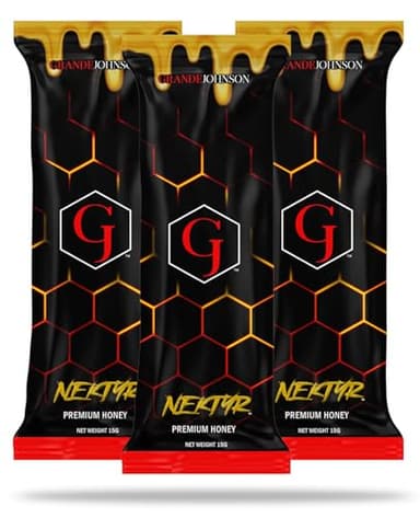 Grande Johnson - Nektyr - Organic Premium Natural Pure Honey with Jelly Bee Pollen - Pack of 3