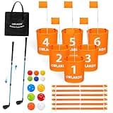 CWLAKON Yard Golf Game 6 Hole with Club Length Adjustable for Family Adults Kids, Outdoor Golf Practice Chipping Games for Beach, Camping, Park, Lawn, Picnic,Field Day Family Reunion Party Games