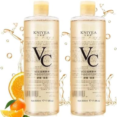 VC Toner Korean, 500 ml (17.6 fl oz)- Kniyea VC Toner Intensive 𝐖𝐡𝐢𝐭𝐞𝐧𝐢𝐧𝐠, Hydrating with Hyaluronic & Centella Asiatica– Minimizes Pores & Soothes Dry (500ml x 2)