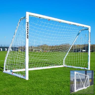 QuickPlay Q-Fold Match Soccer Goal – 30-Second Folding Design for Easy Setup | Portable Net for Backyard | Weatherproof Goal Post for Adults & Kids – [Single Goal]
