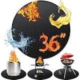 Fire Pit Mat, 36'' Round Fireproof Waterproof Mat for Outdoor Grill Deck Protector for Fire Pits, Three-Layer Fireproof and Heat-Resistant Portable Camping Stove Mat for Solo Bonfire Patio Grass