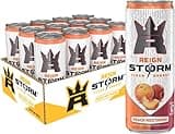 REIGN Storm, Peach Nectarine, Fitness & Wellness Energy Drink, 12 Fl Oz (Pack of 12)