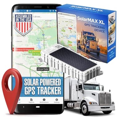 LoneStar Tracking Solar GPS Tracker for Vehicles - SolarMAX XL, 5G Cat-M1, Rugged, Waterproof, BLE Enabled, Real-Time Tracking, Long Battery Life, Anti-Loss, Asset Locator (Low Cost Subscription Plan)