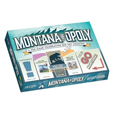 Late for The Sky Montana-Opoly Board Game, State-Themed Family Strategy Game, 2-6 Players, Ages 8+, Traditional or 1-Hour Play, Gift