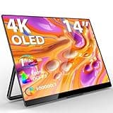 InnoView 4K OLED Portable Monitor, 14 Inch UHD OLED Monitor for Laptop, 100% DCI-P3, 1MS with Speaker and Stand, USB-C HDMI High-end Screen for Laptop PC MAC Phone PS4 Xbox Switch