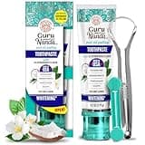GuruNanda Hydroxyapatite Toothpaste, SLS & Fluoride Free, Whitening Toothpaste - Freshens Breath, Fights Plaque - Natural CocoMint Jasmine Neem, 4.2oz