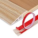 Floor Transition Strip Vinyl Door Threshold Ramp Self Adhesive Carpet Edging Strip Doorway Edge Trim, Overlap Edge Reducer for Laminate Carpet, Floor, Tile (Light Yellow Grain, 2/5" to 3/5", 6.6Ft)