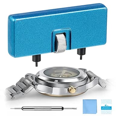 JOREST Watch Battery Replacement Kit, Watch Back Remover for Rotate Open Watch Cover, Watch Opening Tool, Watch Strap Removal, Watch Case Opener with Anti-scratch film, Spring Bar, Instruction Manual