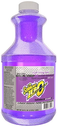 Sqwincher Zero Liquid Concentrate| Grape Flavored | Sugar Free | Low Calorie | Low Sodium | Electrolyte Replenishment Hydration Drink Mix| Makes 5 Gallons of Beverage | 64 oz (Pack of 6)