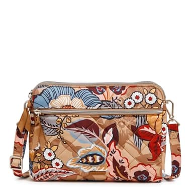 Performance Twill Triple Compartment Crossbody Purse, Botanical Beauty, One Size