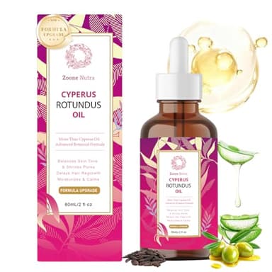 Zoone Nutra Cyperus Rotundus Seed Oil 60ml – Enhanced Botanical Formula with Hair Inhibiting Complex, Infused with Narcissus & Japanese Yam Extract, Lightweight Body Care Blend