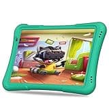 PRITOM 10 inch Kids Tablet Android 12 Tabletas 32GB, Quad-Core, 6000mAh, Large HD IPS Display, WiFi 6, Dual Camera, Bluetooth, Toddler Tablet for Kids Age 3+, Green