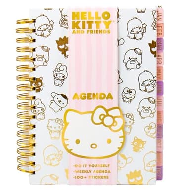 Hello Kitty and Friends Agenda, 70 Pages, Hardcover Planner, Kuromi Stickers, Sanrio Stuff, Cute School Supplies, Stationery and Accessories