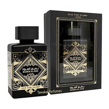 Lattafa Bade'e Al Oud Oud for Glory - Oriental Woody, Caramel, Warm Spicy - Eau de Parfum Long-Lasting Fragrance for Unisex, 3.40 Ounce / 100 ml