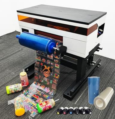 indhnx A3 UV Printer with Industrial-Grade DX7 printhead, roll-to-roll Automatic Printing, Built-in laminator, UV DTF Printer Suitable for DIY Personalized Customization of Rigid Crafts.