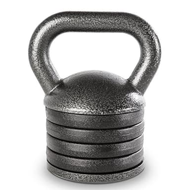Apex Adjustable Heavy-Duty Kettlebell Weight for Strength Training and Weightlifting, Ideal Home Gym Equipment, Cast Iron, Grey APKB-5009