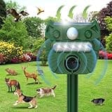 Upgrade Animal Repellent, Ultrasonic Outdoor Cat Solar Powered Squirrels Deterrent with Motion Sensor,Sound,LED Flashing,Waterproof Deer Repeller,Animal Repellent for Dog Bird Skunk Rabbit