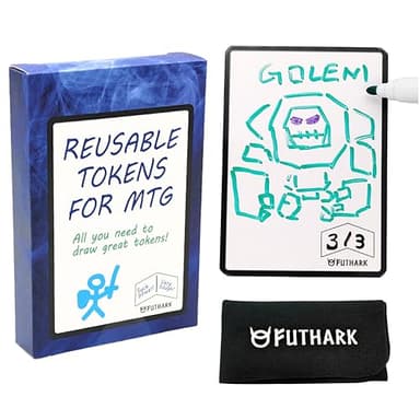 Futhark Dry Erase MTG Tokens Cards Set – Reversible Reusable Double-Sided Universal Tokens Proxy Cards for Magic: The Gathering, MTG Accessories Gift