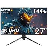 KTC 27 inch 4K 144Hz Gaming Monitor, UHD 3840 x 2160 IPS Computer PC Monitor, FreeSync & G-Sync, HDR Support, 134% sRGB, HDMI/DisPlayPort/USB, Tilt Adjustable, VESA Mountable, H27P22