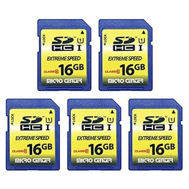 INLAND 16GB Class 10 SDHC/SDXC U1 Flash Memory Card (5 Pack) for Trail & Hunting Cameras, 60MB/s Read, 10MB/s Write, 3-Year Warranty