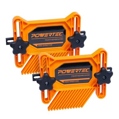 POWERTEC Universal Tandem Featherboards for Table Saw, Router Table, Router Fence & Band Saw, Wood working Tools & Accessories To Reduce Kickback & Increase Safety (Included T Track Bolts), 2Pk(71393)