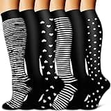 BLUEENJOY Copper Compression Socks for Women & Men (6 pairs) - Best Support for Nurses, Running, Hiking, Recovery