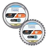 Luckyway 10 Inch Table Saw Blade/Miter Saw Blade for Ultra-Nice Word Cutting in Construction, Two Pack of 60-Tooth & 32-Tooth