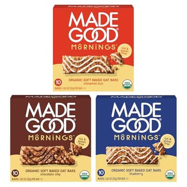 MadeGood Mornings Soft-Baked Oat Bars Variety Pack (30 count)