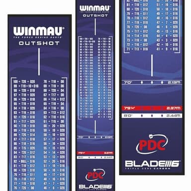 WINMAU Dart Mat with Throw Line for Soft Tip and Steel Tip - Available in Outshot and Clearzone Style