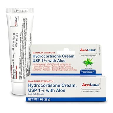 AVEDANA Hydrocortisone Cream – 1 Ounce Eczema Cream with Aloe Vera – Premium Anti Itch Cream Extra Strength – Ideal for Rashes, Itchiness, Insect Bites, Dermatitis, Detergents, Jewelry
