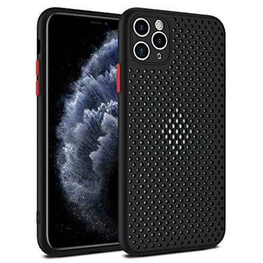 Heat Dissipation Case for iPhone, Breathable Cooling Hollow Cellular Hole Full Back Camera Lens Protection(Black, for iPhone 15 Pro Max)