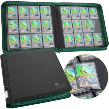 FunGuys Toploader Binder, Trading Card Binder Storage, 384 12 Pocket Top Loader Binder, Card Collection for Yugioh, MTG, TCG, Card Folders for Trading Cardsf